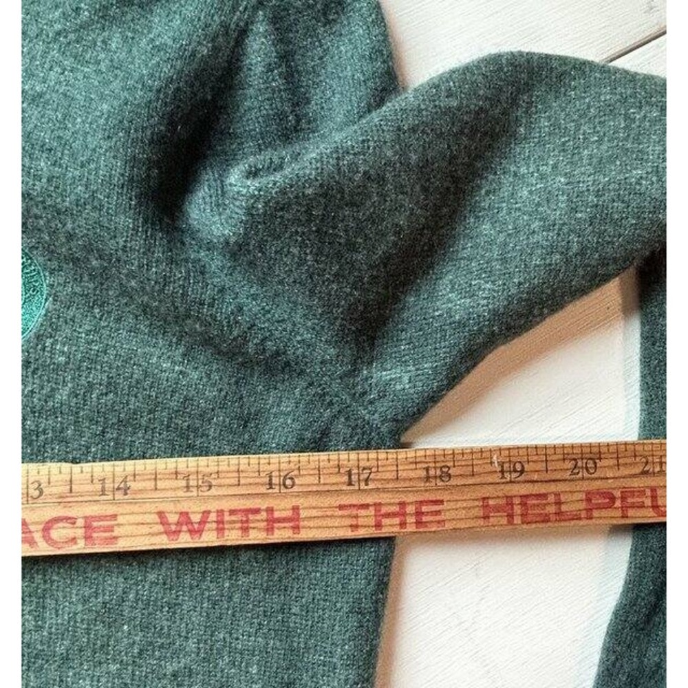 Rolex 100% Cashmere Green Cardigan Sweater Long Sleeve Button Front Wimbledon XS - Picture 8 of 11